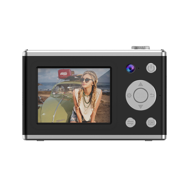 2.4 Inch Retro Vintage Compact Digital Camcorder with 48MP 16X Zoom Flash Light & Pocket CCD for Students MicroSD Media Support