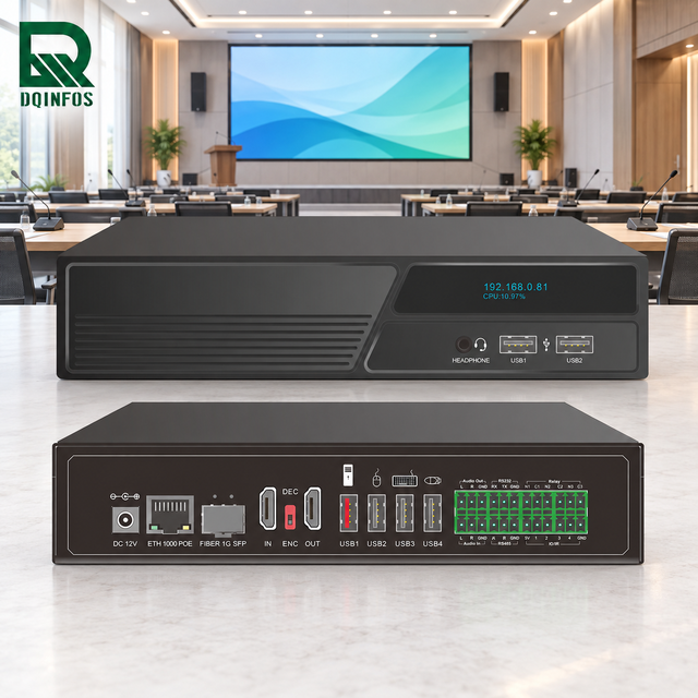 DQINFOS 4K60Hz 4:4:4 Visual Distributed Codec KVM Device Audio Output Centralized Control for Multi-function Conference Hall