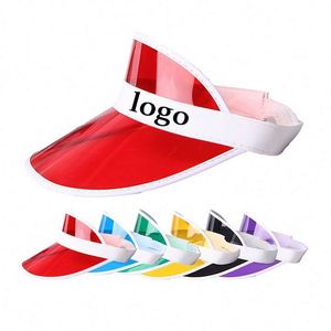 YS171 Custom Logo Spring Summer Pvc Plastic <b>Hats</b> Adjustable Multi Color Sun Visor Cap Travel Beach Visor <b>Hat</b> Advertising <b>Hat</b> - Product Image 3