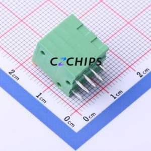 JL141V-25404GA1 Spring Terminal Block Through hole Component (THT),P=2.54mm Connector 1x4P 2.54mm Green Through Hole - Product Image 2