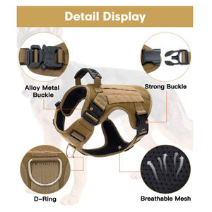 Harga pabrik rompi harnes dada anjing pelatihan taktis kustom dengan pegangan jaring tanpa tarikan rompi harness anjing kerja dapat disesuaikan - Product Image 4
