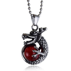 Cartoon Ice out Pendentif <span class=keywords><strong>Dragon</strong></span> <span class=keywords><strong>Ball</strong></span> <span class=keywords><strong>z</strong></span> Punk Rock Acier Inoxydable <span class=keywords><strong>Dragon</strong></span> Griffe Pendentif Rouge Boule <span class=keywords><strong>De</strong></span> <span class=keywords><strong>Cristal</strong></span> Collier avec Chaîne - Product Image 5