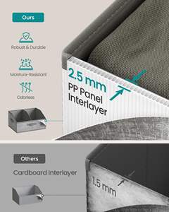 Ensemble de boîtes de rangement pour placard, bacs organisateurs pliables avec 3 poignées, 30 cm (L) x 20 cm (L) x 40 cm (H), couleur sable estival pour l'organisation de la maison - Product Image 3