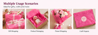 Papier de soie rose personnalisé avec logo doré 17GSM, papier d'emballage pour fleurs, vêtements et chaussures