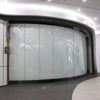 Système de panneaux coulissants automatiques en verre, mm, murs en verre, lumières électriques, cloisons murales