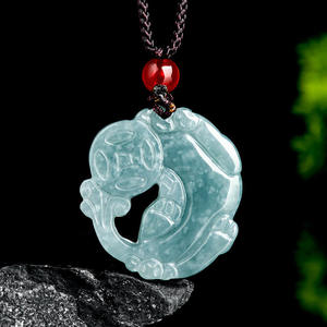 Colgante Pixiu de Jadeíta Natural Azul Agua, Joyería para Hombre y Mujer, Jade al por Mayor, Regalo con Certificado de Tasación PX17 - Product Image 3