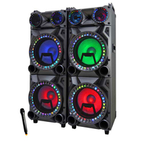 Hikity-système de haut-parleurs de musique karaoké, Ac 300w, 12 pouces, son avec Jack de Microphone Bluetooth, lumière clignotante colorée à LED