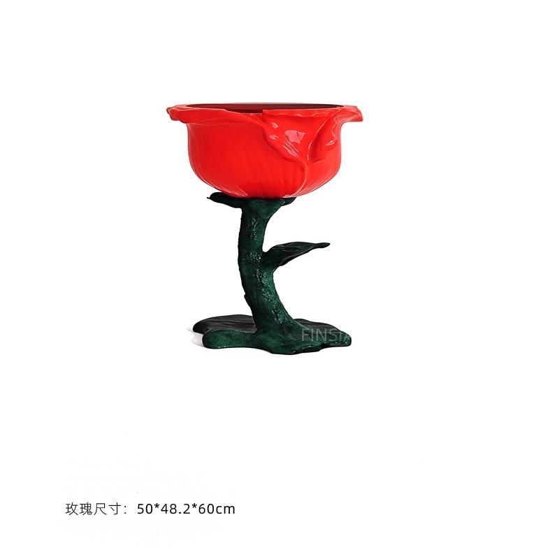 Tavolo in pizzo rosa migliorato (rosso corallo 50*48,2*60 cm) da assemblare