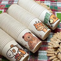 Gobelets en papier jetables écologiques résistants aux hautes températures, anti-fuite, 100 unités, pour fêtes, contenants durables pour boissons chaudes et froides
