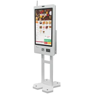 27 Inch Waterproof Digital Windows Self Order Touch Screen All In 1 Pc Self Checkout Payment Terminal Kiosk For Restaurant