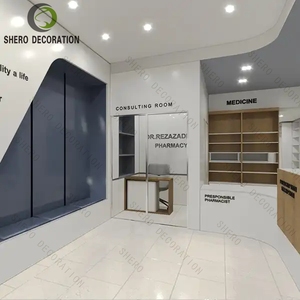Custom Pharmacy <b>Shelves</b> Modular Fixtures Medical Shop <b>Display</b> Rack Professional Health Care Pharmacy Shop Interior Design Decor - Product Image 6