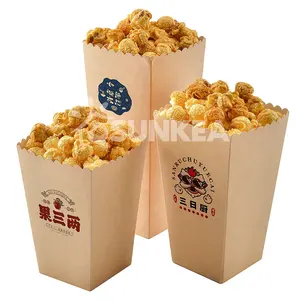 custom 32 ozprinted kraft disposable Cinema Entertainment Paper popcorn boxes wholesale