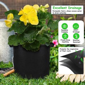 Sacs de culture en tissu non tissé personnalisés et économiques de 1, 3, 5, 7, 10, 15, 20, 30, 100 gallons pour légumes de jardin, réutilisables - Product Image 6