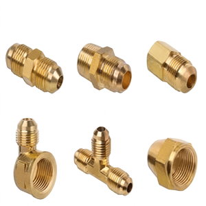 Coude femelle en laiton sur mesure de haute qualité (AOL-166) SAE # Raccord évasé en laiton 010203, 3/8'' mâle évasé x 3/8'' NPT femelle 90° ° - Product Image 1