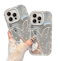 Coques de Téléphone Luxe Papillons Miroir Antichoc Personnalisables pour iPhone 17 Air 16 15 Plus Pro Max 14 13 12 11 – Offre Spéciale