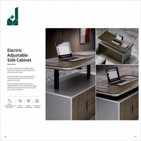 Bureau de direction en placage de frêne blanc de luxe avec boîte de rangement multifonctionnelle, serrure à empreinte digitale et éclairage LED pour bureau de PDG