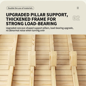 Base de <span class=keywords><strong>Cama</strong></span> Moderna de Madera Maciza de Roble, <span class=keywords><strong>Cama</strong></span> Plegable Multifuncional para Tamaños King/Queen/Full, Diseño Duradero y Confortable - Product Image 6