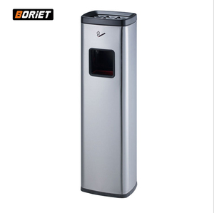 ที่เขี่ยบุหรี่ทรงกลมสแตนเลสสตีลสีเงินคลาสสิก BORIET ปราศจากควัน ได้รับการรับรองมาตรฐาน ISO9001 ใช้เป็นถังขยะในล็อบบี้โรงแรม พร้อมบริการสกรีนโลโก้ตามสั่ง - Product Image 5