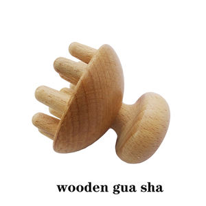 Forma de hongo de madera Gua Sha Terapia Masaje Guasha Herramienta Drenaje linfático Alivio de la tensión muscular para uso de cuerpo completo - Product Image 6