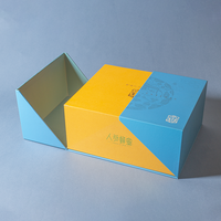 Boîte cadeau en carton magnétique à double porte ouverte de luxe personnalisée pour aliments, miel, noix, boîte en papier avec plateau intérieur en EVA