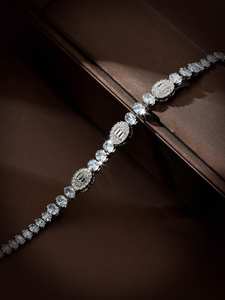 Élégant joli blanc cubique Zircon pavé ovale Bracelet de Tennis pour les femmes mariée mariage fiançailles bijoux accessoires B03 - Product Image 5