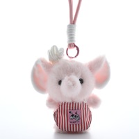 Porte-clés en peluche éléphant chef dessin animé, pendentif de sac à dos, adorables animaux créatifs, petites poupées en peluche, jouets pour enfants, cadeau - Vente chaude