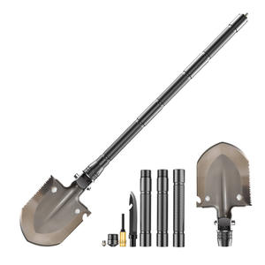 Pelle multifonction D-Grip avec lame de 13 1/2 pouces, qualité industrielle, outil de survie pour le camping en plein air, pelle pliante en acier au manganèse - Product Image 1