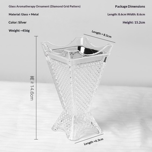 Bruciatore di Aromi Minimalista in Ferro e Vetro Cristallo, Ornamento Geometrico a Quattro Angoli per Creare un'<span class=keywords><strong>Atmosfera</strong></span> Romantica per Matrimoni - Product Image 6