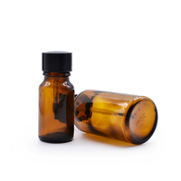Flacon d'huile essentielle en verre ambré brun réutilisable de 30 ml avec bouchon et brosse douce