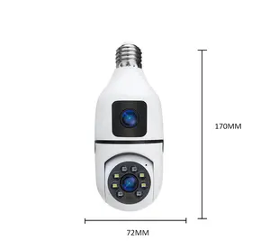 デュアルレンズCctvIpドーム自動追跡セキュリティカムPtzWifiとE27ソケット電球カメラ