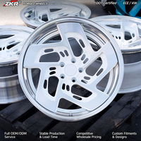 Jantes en alliage d'aluminium forgé sur mesure ZKR 2 pièces, à déport profond, lèvre polie chromée, 5x114.3 5x120 5x130, 18-26 pouces, ajustement universel
