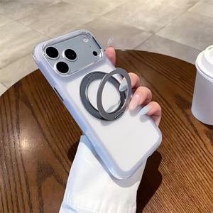 เคสใสแข็งแบบ PC ด้านหลัง TPU สำหรับ iPhone 11, เคสกันกระแทกแม่เหล็กสำหรับ iPhone 12-17 Pro Max พร้อมขาตั้งหลายสี - Product Image 5