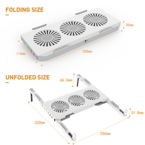 Support de refroidissement pour ordinateur portable X1, <span class=keywords><strong>refroidisseur</strong></span> d'air pour ordinateur portable en plastique avec trois ventilateurs, radiateur de 12 à 17 pouces pour <span class=keywords><strong>MacBook</strong></span> - Product Image 6