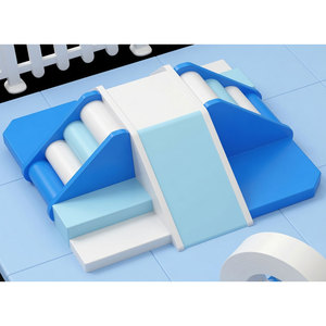 Parque Infantil Interior con Juguetes de Plástico Azules y Recinto Blanco para Uso Doméstico - Product Image 5