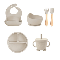 6 PCS Assiettes et Bowls Anti-BPA Non-Toxiques, Jeunes Gourmets avec Tasses Panda Durable de Grade Alimentaire, Bic et Cuillères