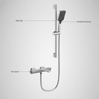 Ensemble de mitigeur de bain et de douche en acier inoxydable 304 pour hôtel, sans plomb, avec douchette à main et barre coulissante