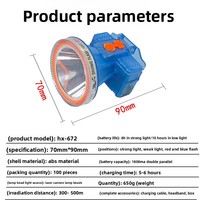 Lampe frontale LED d'urgence extérieure IP65 transparente, double batterie au lithium, longue autonomie, pour plongée et piscine
