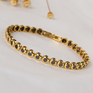 Multi Color Cubic Zirconia Tennis <b>Bracelet</b> 14K Gold Plated Stainless Steel Tarnish Resistant Waterproof <b>Bracelet</b> for Women - Product Image 5