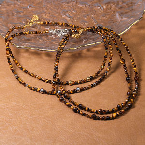 Collar personalizado con cuentas de ojo de tigre, piedra Natural, dorado, plateado, con diseño personalizado - Product Image 4