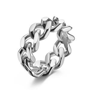 Anillo de Cadena Cubana de Acero Inoxidable Chapado en Oro PVD de 18k ACEWORKS para Hombre |   Impermeable, Hipoalergénico, Estilo Vintage que no se desvanece - Product Image 5
