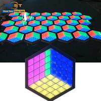 Iluminación de Escenario con Efectos Especiales, Piso de Baile LED Interactivo Hexagonal, Triangular y Circular, Sensible al Peso, Baldosas de Piso Táctiles a Todo Color para Fiestas