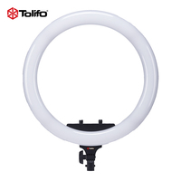 Kit d'éclairage annulaire LED bicolore Tolifo de 19 pouces alimenté par batterie avec trépied, support pour appareil photo, support pour smartphone pour la vidéo et le maquillage