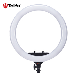 Kit d'éclairage annulaire LED bicolore Tolifo de 19 pouces alimenté par <span class=keywords><strong>batterie</strong></span> avec trépied, support pour appareil photo, support pour smartphone pour la vidéo et le maquillage - Product Image 4