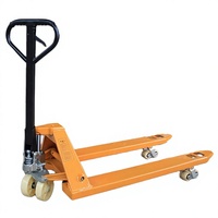 Transpalette manuel hydraulique MUDUO, capacité 5000 kg, hauteur de levage 80 mm, roues en PU pour sols extérieurs