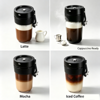 Vente en gros de tasses à café électriques rechargeables de 350 ml, tasses à latte américaines, tasses à café portables pour les voyages en plein air
