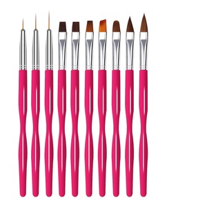 Venta al por mayor, 10 Uds., precio de fábrica, cepillo acrílico para uñas, cepillo delineador de fototerapia plano, cepillo profesional para uñas - Product Image 3