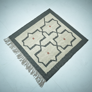 Taille personnalisée tissé à la main laine Kilim tapis indien Dhurrie zone tapis bohème extérieur jardin bureau décor - Product Image 1