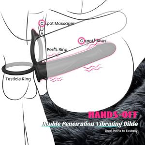 Männliche Masturbation Ärmel Silikon Vibrierende Penis Ärmel Cockring Verzögerung Ejakulation Penis Extender Vibrator Sexspielzeug für Männer - Product Image 4