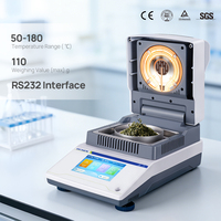 LICHEN DHS Series Halogen Moisture Analyzer 0.01% Accuracy 5" Touch Screen180°C Rapid Water Content Tester for Tea Grain Plastic