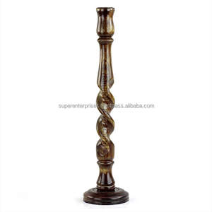 Portavelas de Pilar hecho de madera de acacia decoración de boda fiesta en casa portavelas de Navidad soporte candelabro más vendido - Product Image 1